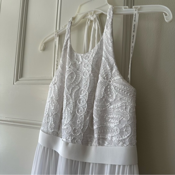 David’s Bridal DB STUDIO | chiffon a-line with lace halter top - Picture 7 of 10